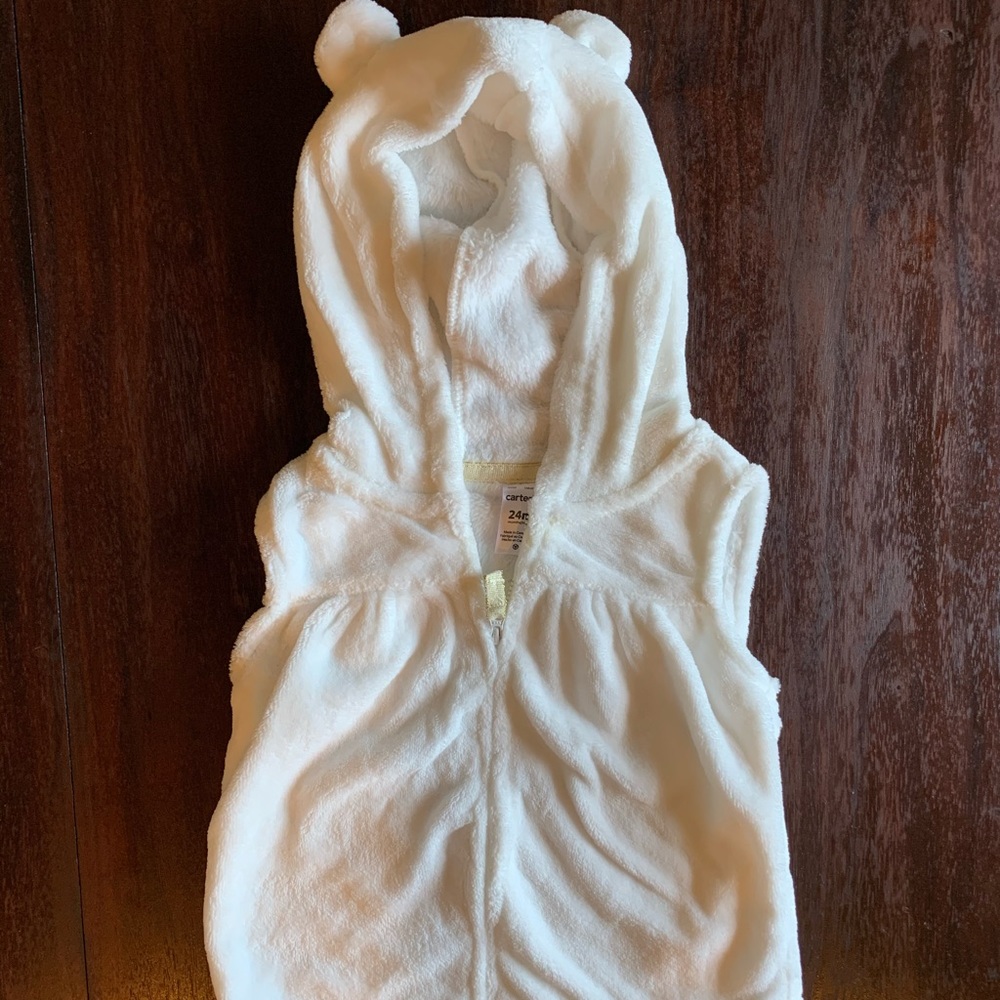 Sleeveless fuzzy vest